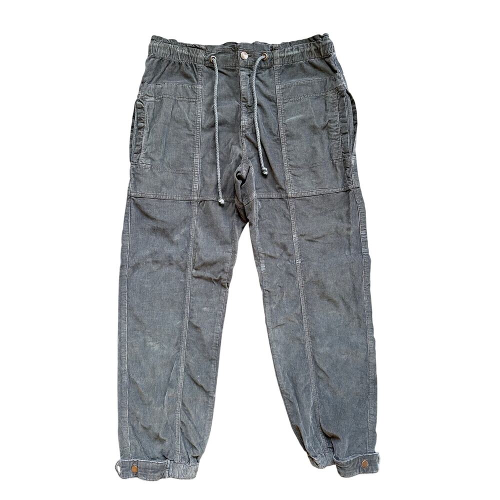 We the Free People FP Angelo Mid-Rise Pull On Grey Corduroy Jogger Size Small